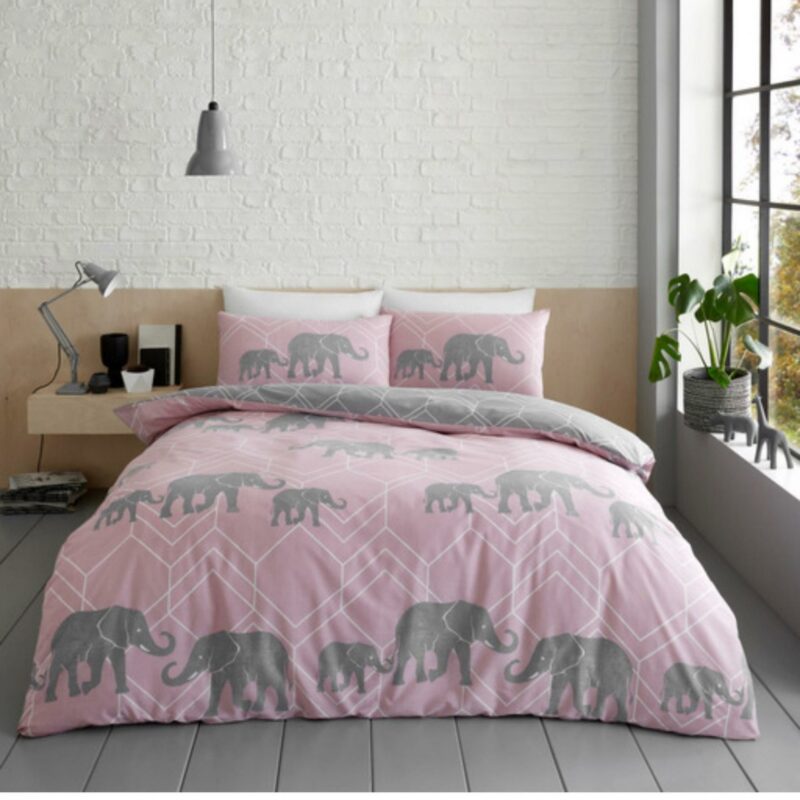 Geo Elephant Printed Duvet Set