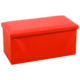 Red Foldable Storage Faux Leather Ottoman