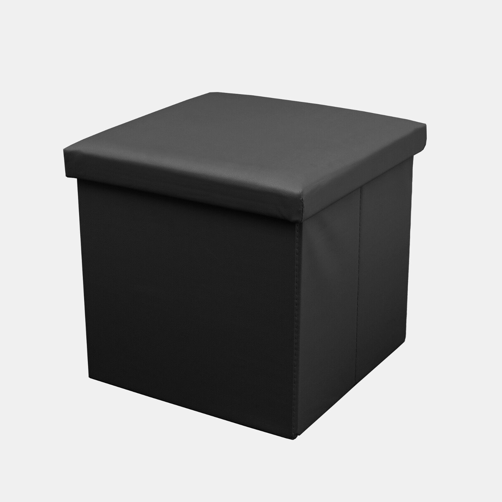 Black Faux Leather Foldable Storage Box Small