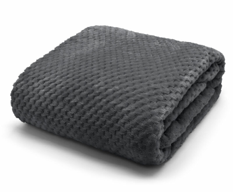 Waffle Fleece Blanket in black